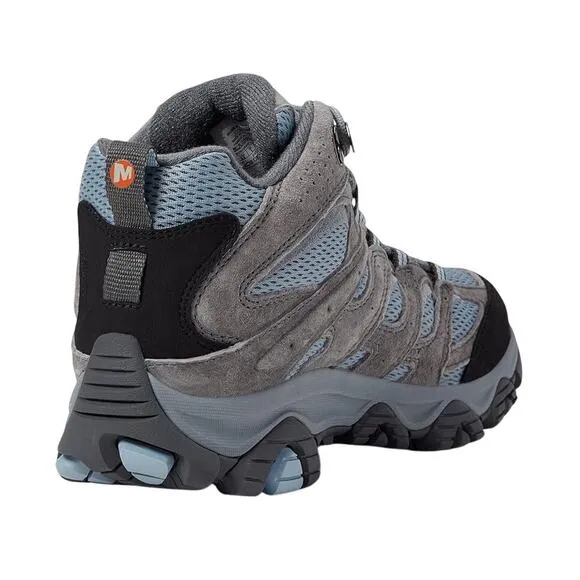 Merrell Womens Moab 3 Mid Hiking Boots US 7.5 Wide EU 38 Blue Waterproof NIB