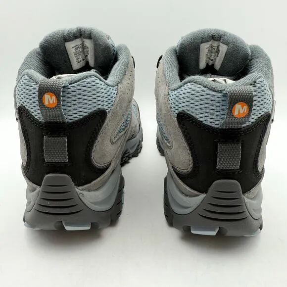 Merrell Womens Moab 3 Mid Hiking Boots US 7.5 Wide EU 38 Blue Waterproof NIB