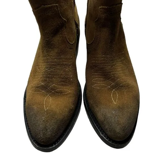 Mezcalero Women’s Brown Suede Western/Cowgirl Zip Up Ankle Boots Size 36 (6)