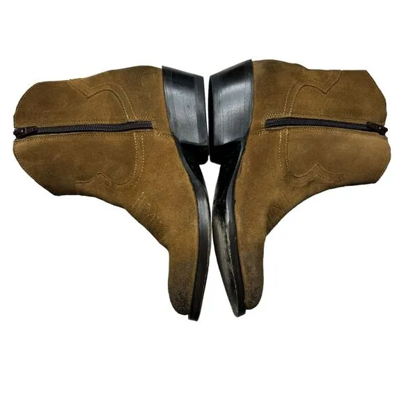Mezcalero Women’s Brown Suede Western/Cowgirl Zip Up Ankle Boots Size 36 (6)