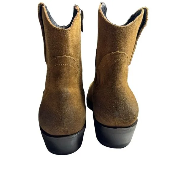 Mezcalero Women’s Brown Suede Western/Cowgirl Zip Up Ankle Boots Size 36 (6)