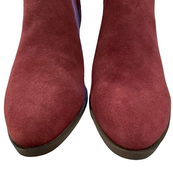 Mia Red Burgundy Rhys 8 Bootie Boot Zipper Block Heel Fall Autumn Boho