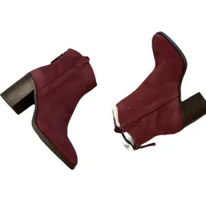 Mia Red Burgundy Rhys 8 Bootie Boot Zipper Block Heel Fall Autumn Boho