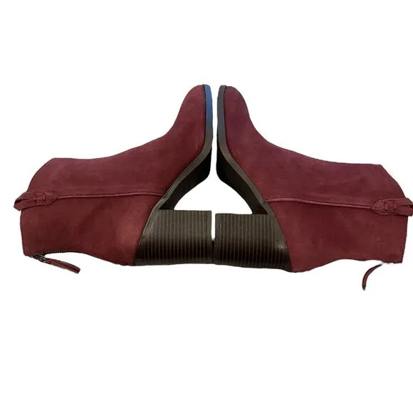 Mia Red Burgundy Rhys 8 Bootie Boot Zipper Block Heel Fall Autumn Boho