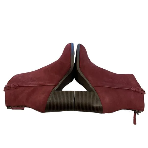 Mia Red Burgundy Rhys 8 Bootie Boot Zipper Block Heel Fall Autumn Boho