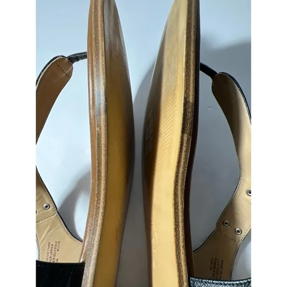 Michael Kors Black and Brown T-Strap Sandals