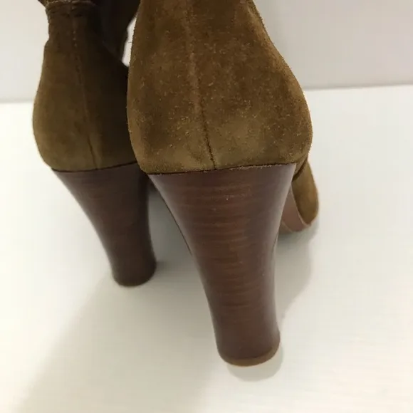 Michael Kors Boots Tall Knee-High Block High Heels Brown Suede Size 9M