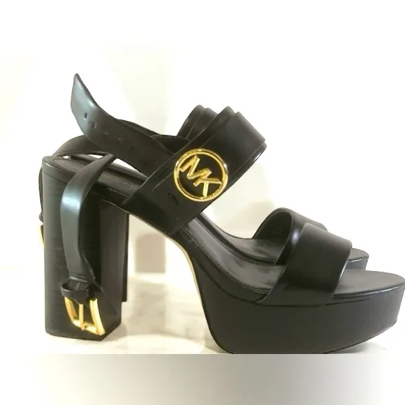 MICHAEL KORS Carmen Platform Sandals Women's Size US8M Black Worn Twice!