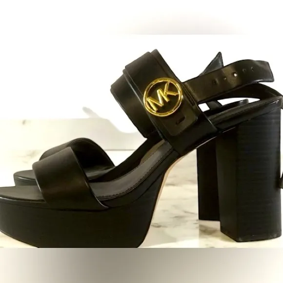 MICHAEL KORS Carmen Platform Sandals Women's Size US8M Black Worn Twice!