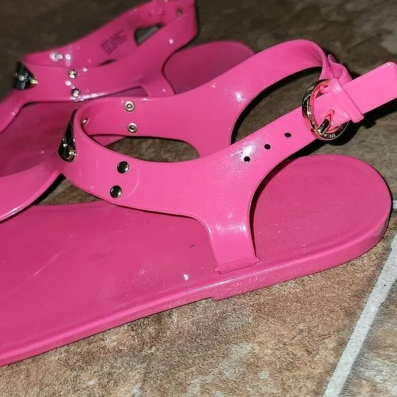 Michael Kors Jelly Lane Plate Sandals Flats Bundle Lot of 2 Pair Women Size 6