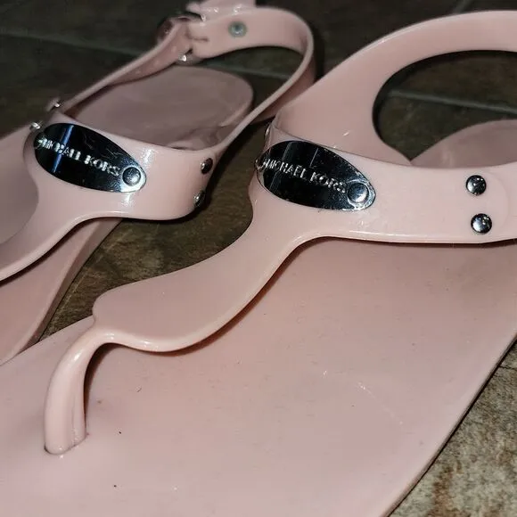 Michael Kors Jelly Lane Plate Sandals Flats Bundle Lot of 2 Pair Women Size 6
