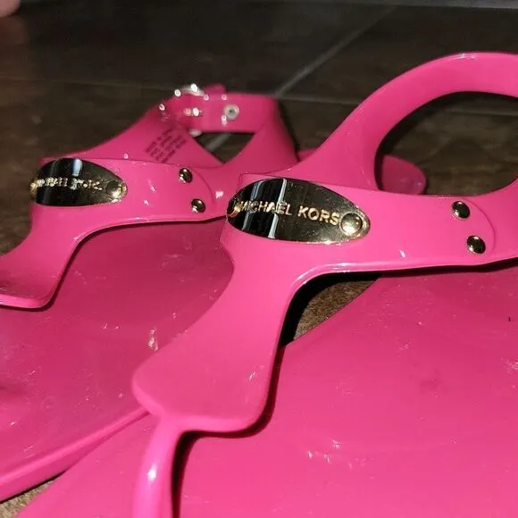 Michael Kors Jelly Lane Plate Sandals Flats Bundle Lot of 2 Pair Women Size 6
