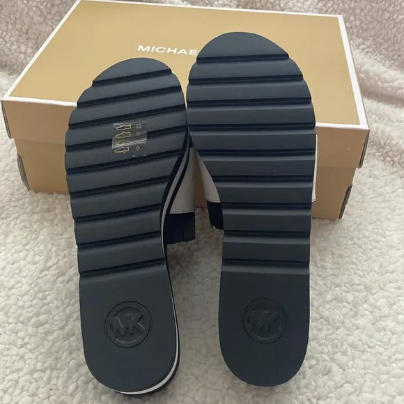 Michael Kors Kids Black and White Slide Sandals