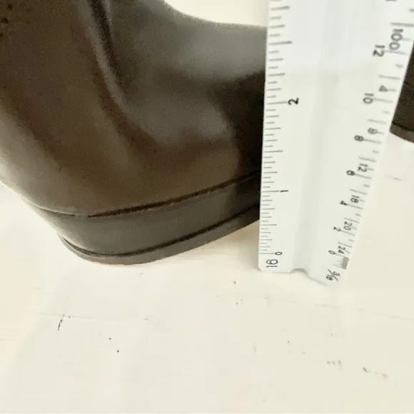 Michael Kors Stockard Platform Stiletto Brown Leather Ankle Booties, Size 7.5