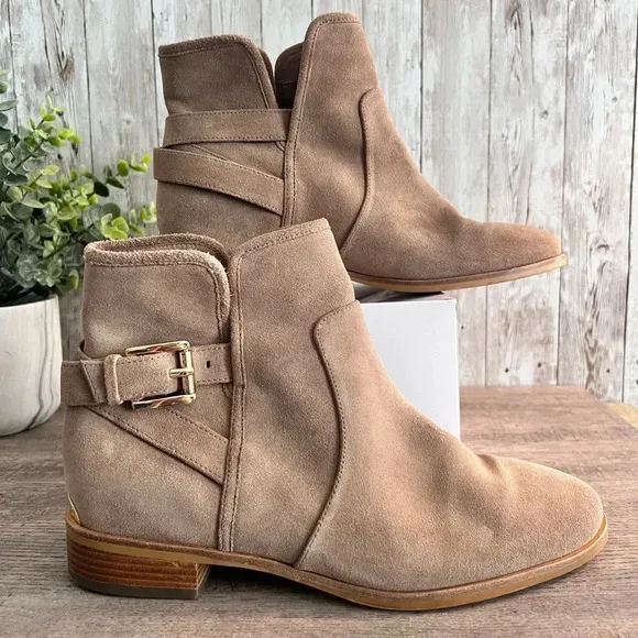 Michael Kors Suede Buckle Boots