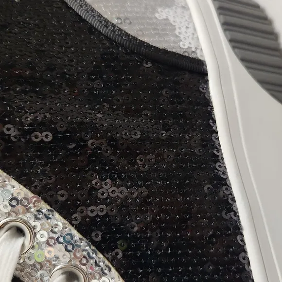 Michael Michael Kors Gertie Two-Toned  Sequined Canvas Sneakers (W Size 6)