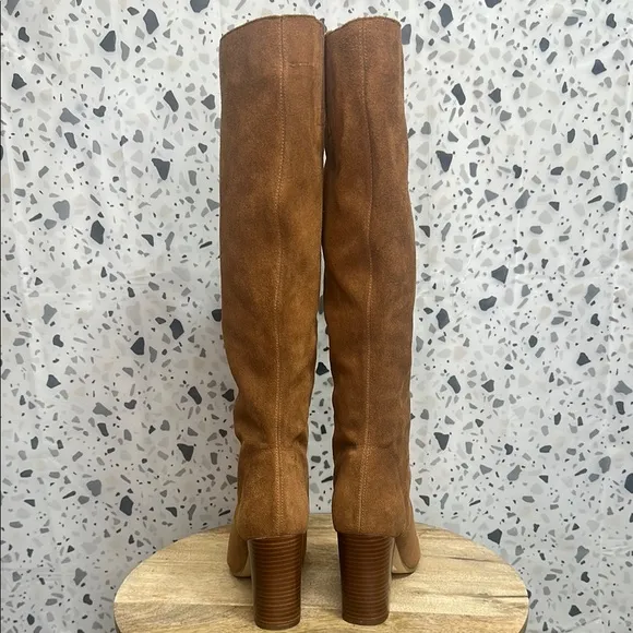 MICHAEL Michael Kors Leigh Suede Knee High Boots Size 7 Luggage