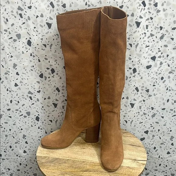 MICHAEL Michael Kors Leigh Suede Knee High Boots Size 7 Luggage