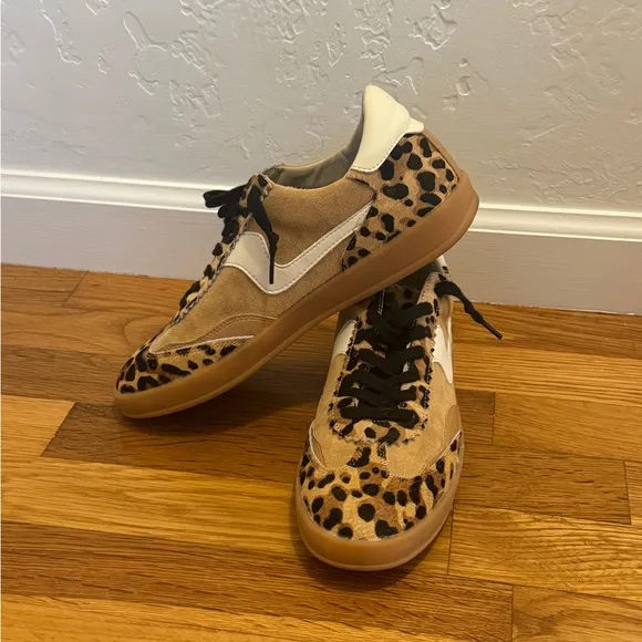 MI.IM Destiny Leopard Print Sneakers Animal 9 Shoes Casual Brown Black Leather
