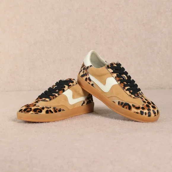 MI.IM Destiny Leopard Print Sneakers Animal 9 Shoes Casual Brown Black Leather