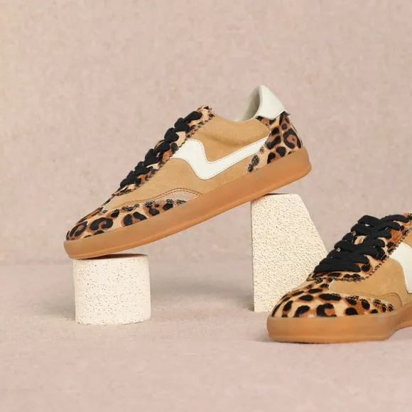 MI.IM Destiny Leopard Print Sneakers Animal 9 Shoes Casual Brown Black Leather