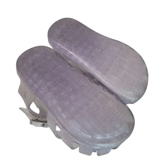 Mini Melissa Aranha XII-Clear Glass Sparkly Shell mermaid glitter water sandal 5