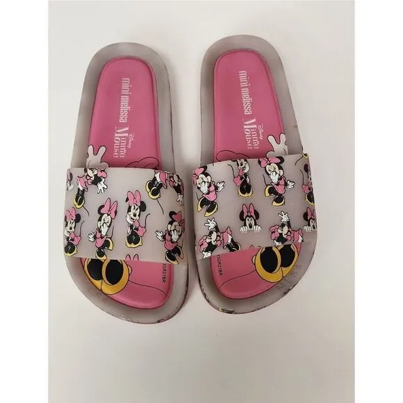 Mini Melissa Girls Beach Slide   Mickey And Friends Disney Sandals Pink Size 2