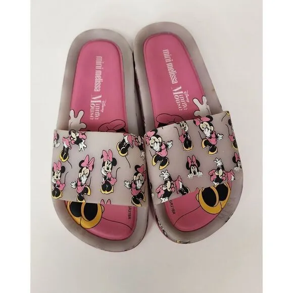 Mini Melissa Girls Beach Slide   Mickey And Friends Disney Sandals Pink Size 2