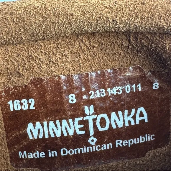 Minnetonka Boots 8 Fringe 3 Layer Brown Suede Moccasin Boho Southwestern NEW