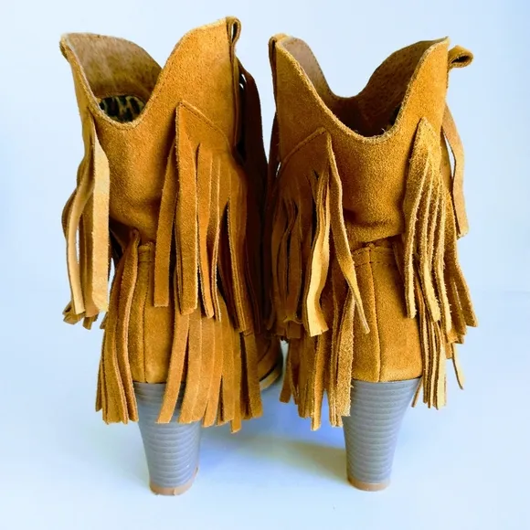 Miss &amp; Mr. Foot Women's Fringe Suede Ankle Boots