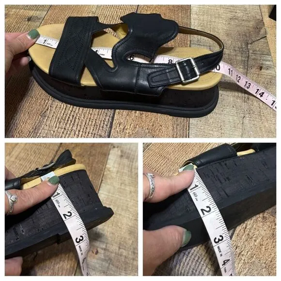 MM6 By Maison Martin Margiela black leather western flatform sandals 11