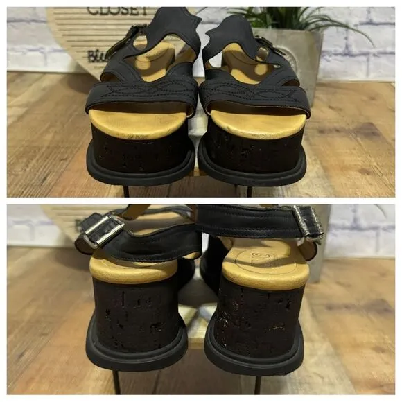 MM6 By Maison Martin Margiela black leather western flatform sandals 11