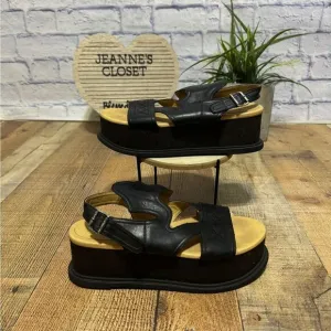 MM6 By Maison Martin Margiela black leather western flatform sandals 11