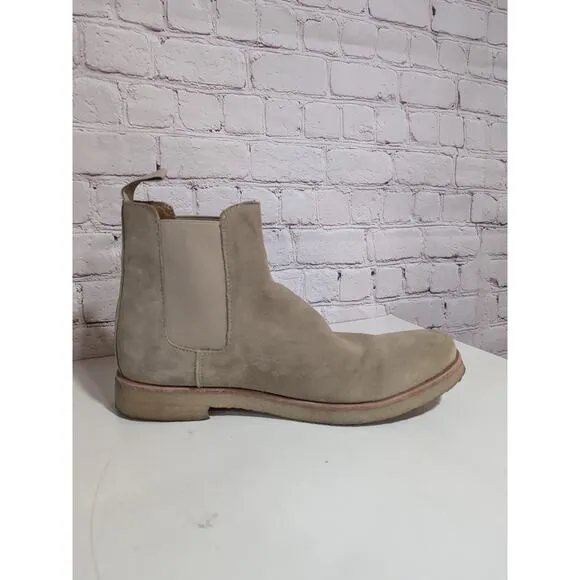 MNML Suede Crepe Chelsea Boots Tan Suede Men’s sz 8.5 Gum Sole