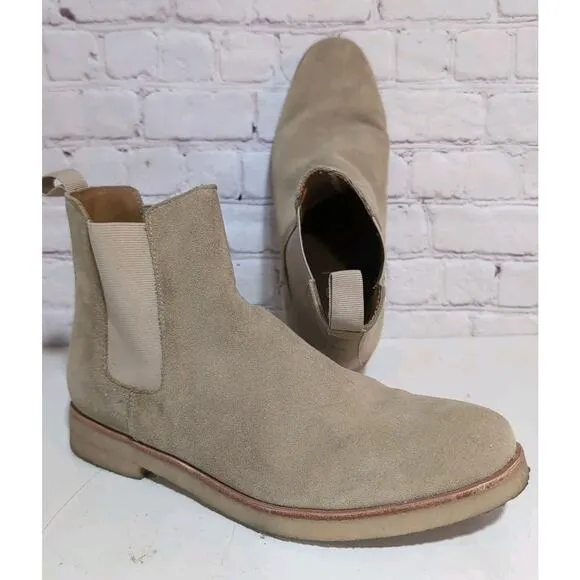 MNML Suede Crepe Chelsea Boots Tan Suede Men’s sz 8.5 Gum Sole