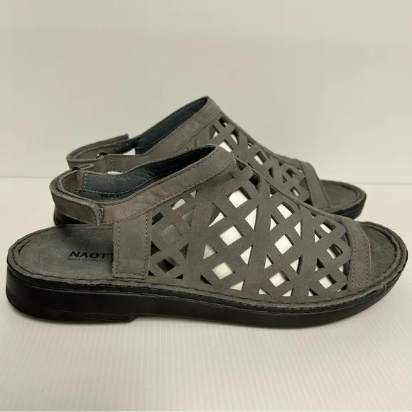 Naot Amadora Keyhole Nubuck Womens Sandals Adjustable Slingback Gray EU 42 US 11