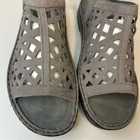 Naot Amadora Keyhole Nubuck Womens Sandals Adjustable Slingback Gray EU 42 US 11