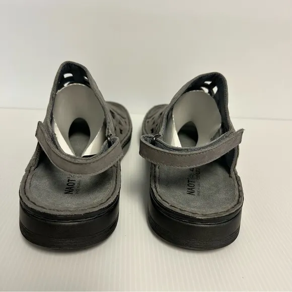 Naot Amadora Keyhole Nubuck Womens Sandals Adjustable Slingback Gray EU 42 US 11