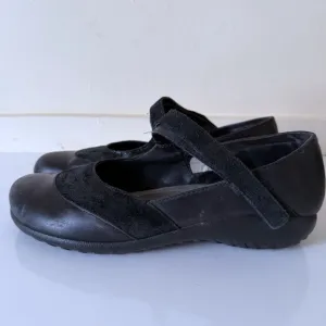 Naot Black Leather Nubuck Luga Mary Janes Flats Women's  Shoes Size 41  10-10.5