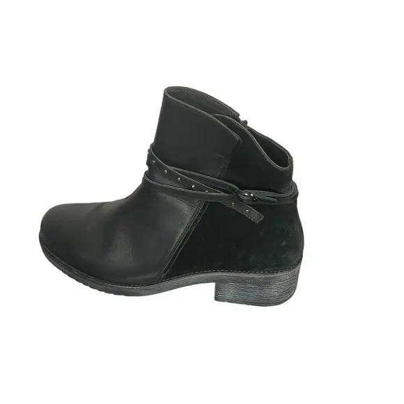 Naot Made In Israel Black Leather Suede Studded Ankle Boots Sz 40 Us 9