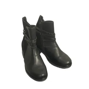 Naot Made In Israel Black Leather Suede Studded Ankle Boots Sz 40 Us 9
