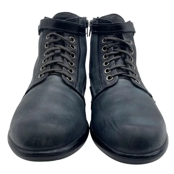 Naot Womens Shoes Kona Boots Sz 6 Gray Black Leather Ankle Lace Up Comfort