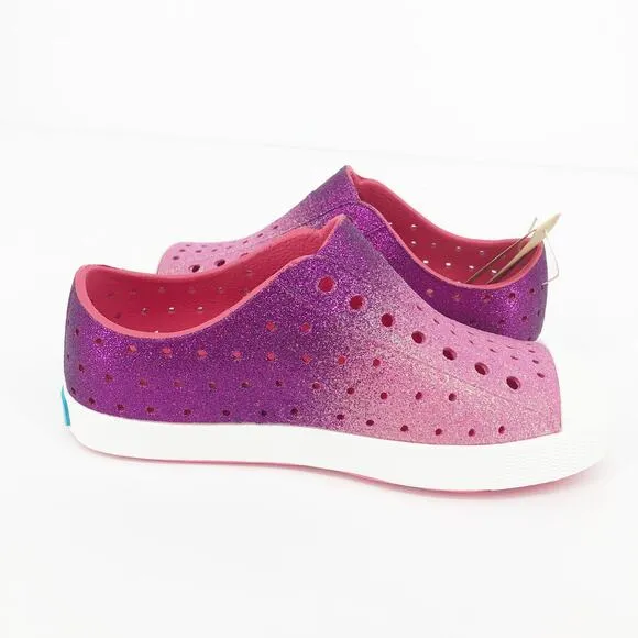 Native Kids Jefferson Shoes 3 Starfish Dazzle Bling Pink White Synthetic NIB