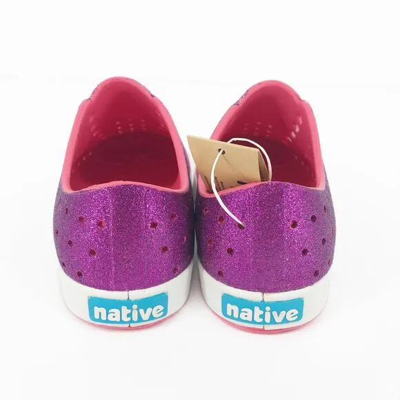 Native Kids Jefferson Shoes 3 Starfish Dazzle Bling Pink White Synthetic NIB