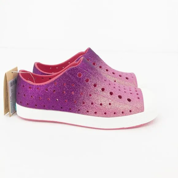 Native Kids Jefferson Shoes 3 Starfish Dazzle Bling Pink White Synthetic NIB
