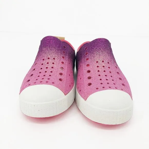 Native Kids Jefferson Shoes 3 Starfish Dazzle Bling Pink White Synthetic NIB