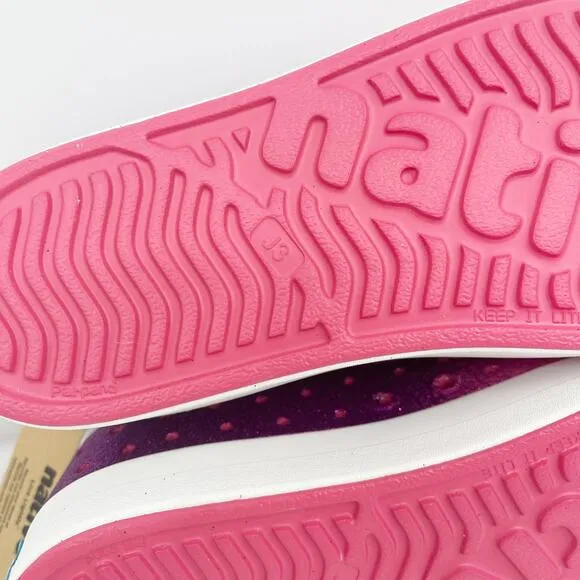 Native Kids Jefferson Shoes 3 Starfish Dazzle Bling Pink White Synthetic NIB