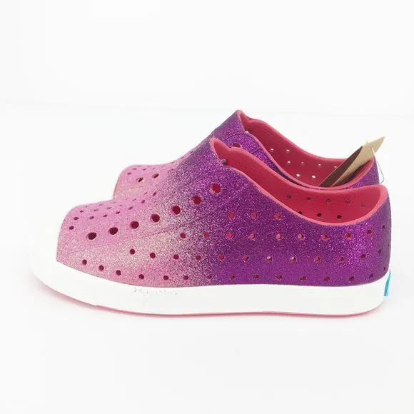 Native Kids Jefferson Shoes 3 Starfish Dazzle Bling Pink White Synthetic NIB