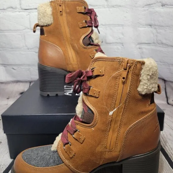 Naturalizer Myla Womens Leather Combat &amp; Lace-up Boots