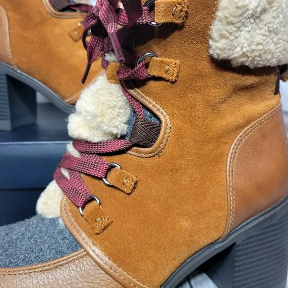 Naturalizer Myla Womens Leather Combat &amp; Lace-up Boots